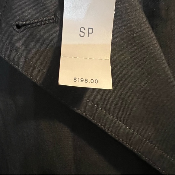 NWT198$ Ann Taylor Wmn Wool Coat Jacket Large Black Snap Button Belted Soft Hip - Picture 2 of 5